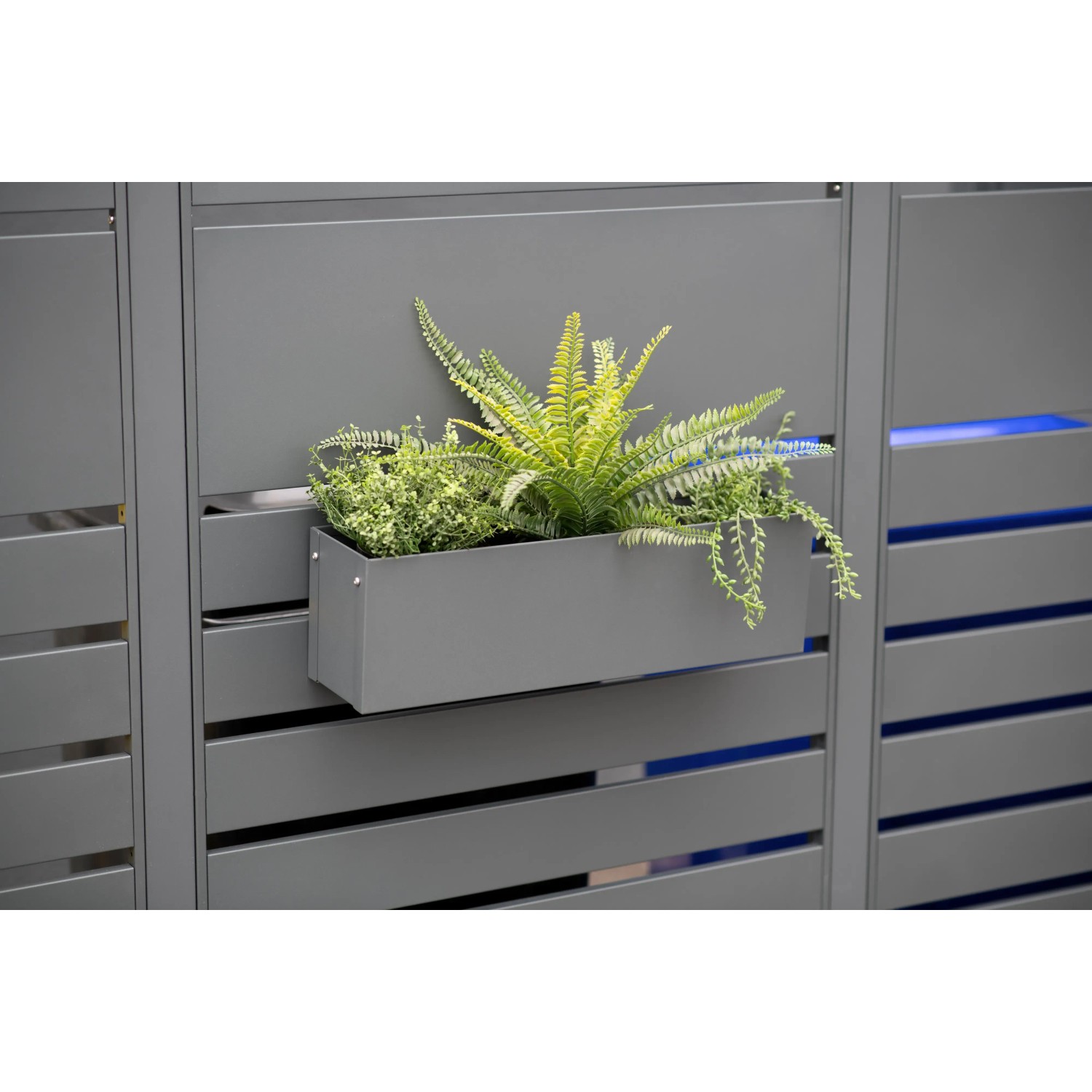 untersetzer für blumenkästen 60 cm 3er Set Blumenkasten Balkon 60 cm mit Untersetzer Anthrazit, Hochwerti –  Sustania main image 0