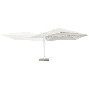 Bizzotto Ampelschirm EDEN, 400x400 cm, mit Kurbel, quadratisch, weiß. Sonnenschutz für Garten und Terrasse.