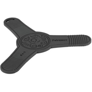 Schwarzer Petromax Silikonuntersetzer & Abstandshalter für Grillutensilien.