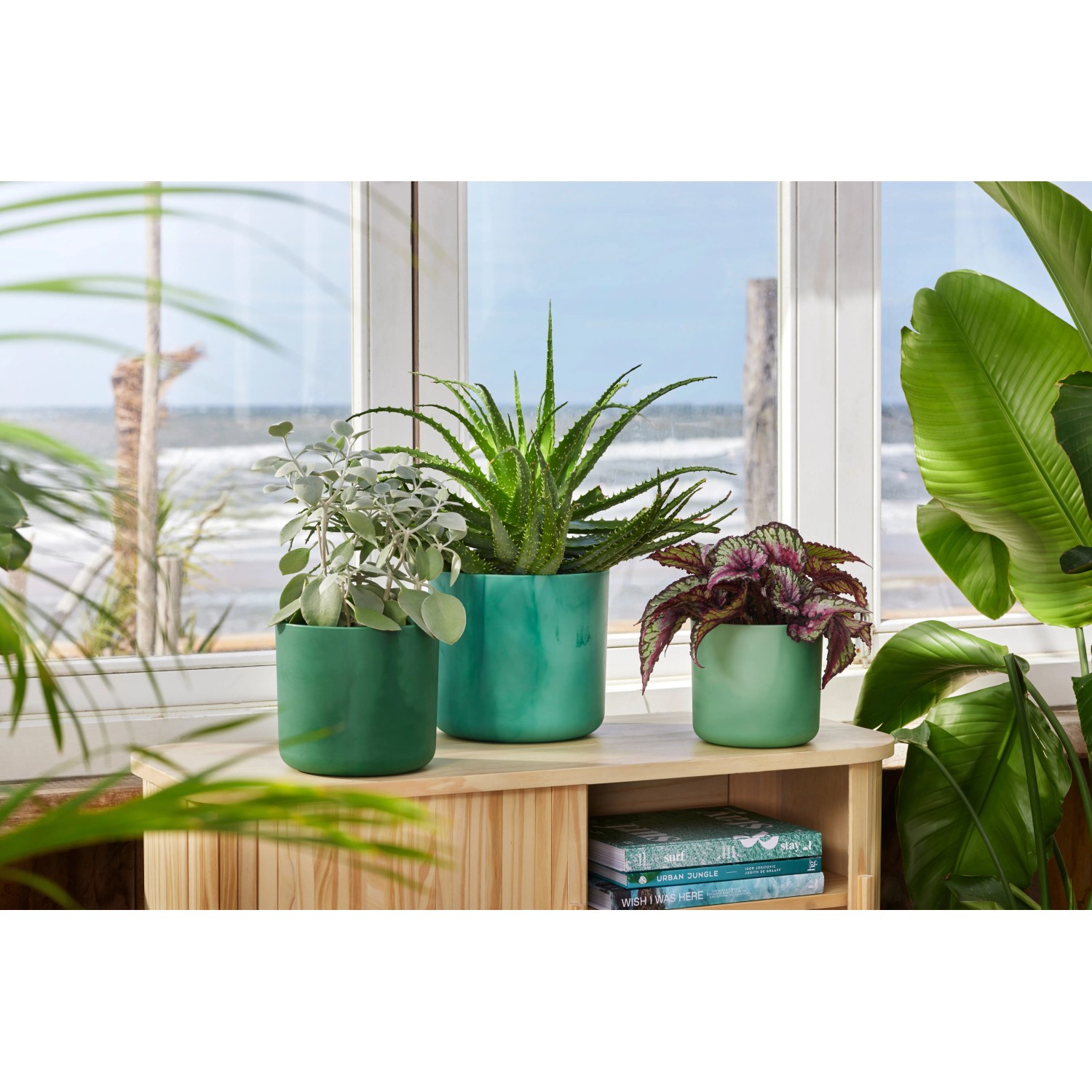 Elho Blumentöpfe Ocean Collection, Ø 16 cm, Atlantikblau, aus recyceltem Meeresabfall.