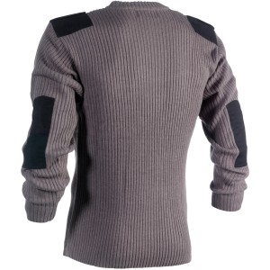 Herock Pullover Wodan, grau-schwarz, XXL. Rippstrick-Arbeitspullover mit verstärkten Ellbogen und Schultern.