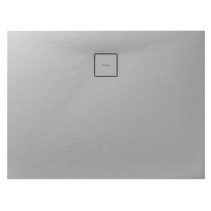 Rechteckige Breuer Duschwanne Modern Line in Steinoptik, 100x80 cm, Steingrau mit Ablauf.