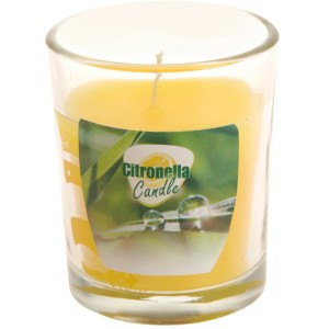 Zitronella Kerze im Glas, gelbes Wachs, Mückenschutz für Garten & Balkon.