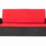 Rotes Gartenkissen-Set für 3-Sitzer Polyrattan Gartensofa, 170x60x50cm.