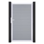GroJa Basicline Gartentor, 100x180 cm, silbergrau, mit Aluminiumrahmen. Sichtschutzzaun Tor.