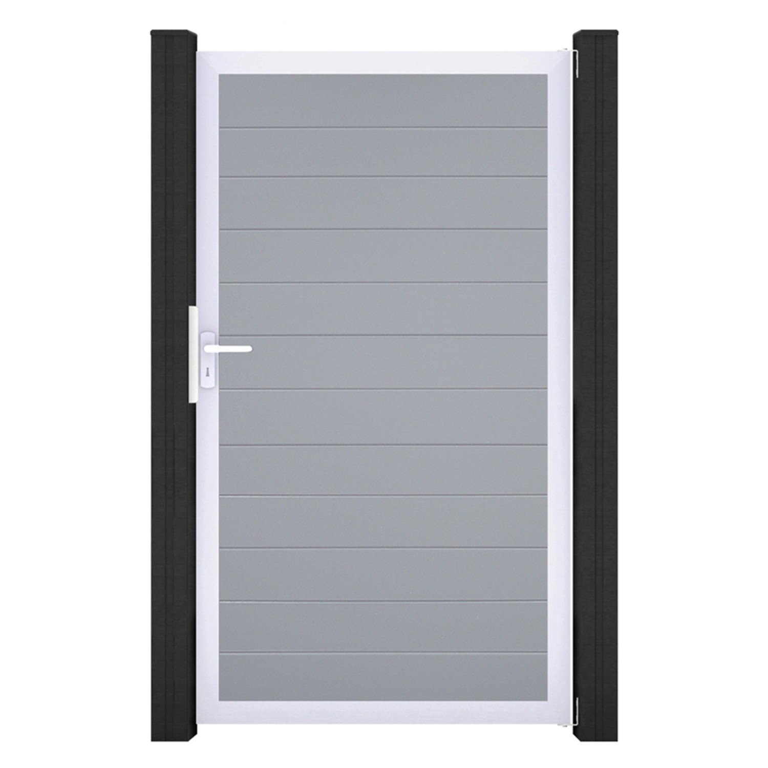 GroJa Basicline Gartentor, 100x180 cm, silbergrau, mit Aluminiumrahmen. Sichtschutzzaun Tor.