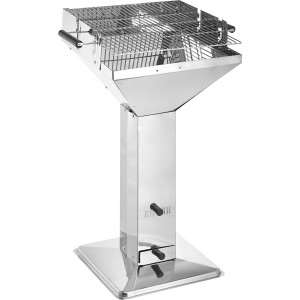 Jamestown Holzkohle-Trichtergrill Ted XL aus Edelstahl mit höhenverstellbarem Grillrost.