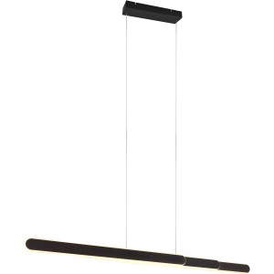 Moderne Trio LED Pendelleuchte Helios, schwarz matt, für Ess- und Wohnbereich. Dimmbar und Lichtfarbe einstellbar.