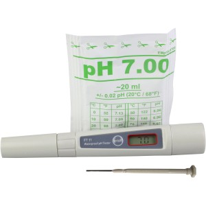 Summer Fun pH-Wert Messgerät zur digitalen Poolwasseranalyse mit Zubehör.