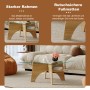 okwish Beistelltisch mit Sicherheitsglas Quadratisch Wohnzimmer Büro 80x80x40cm Natur_6