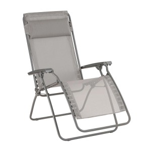 Grauer Relaxsessel R CLIPBatyline® CB Terre für Garten & Terrasse, stufenlos verstellbar.