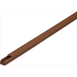 Brauner Kabelkanal, 15x15 mm, 2 m Länge, zur Kabelverlegung im Innen- und Außenbereich.
