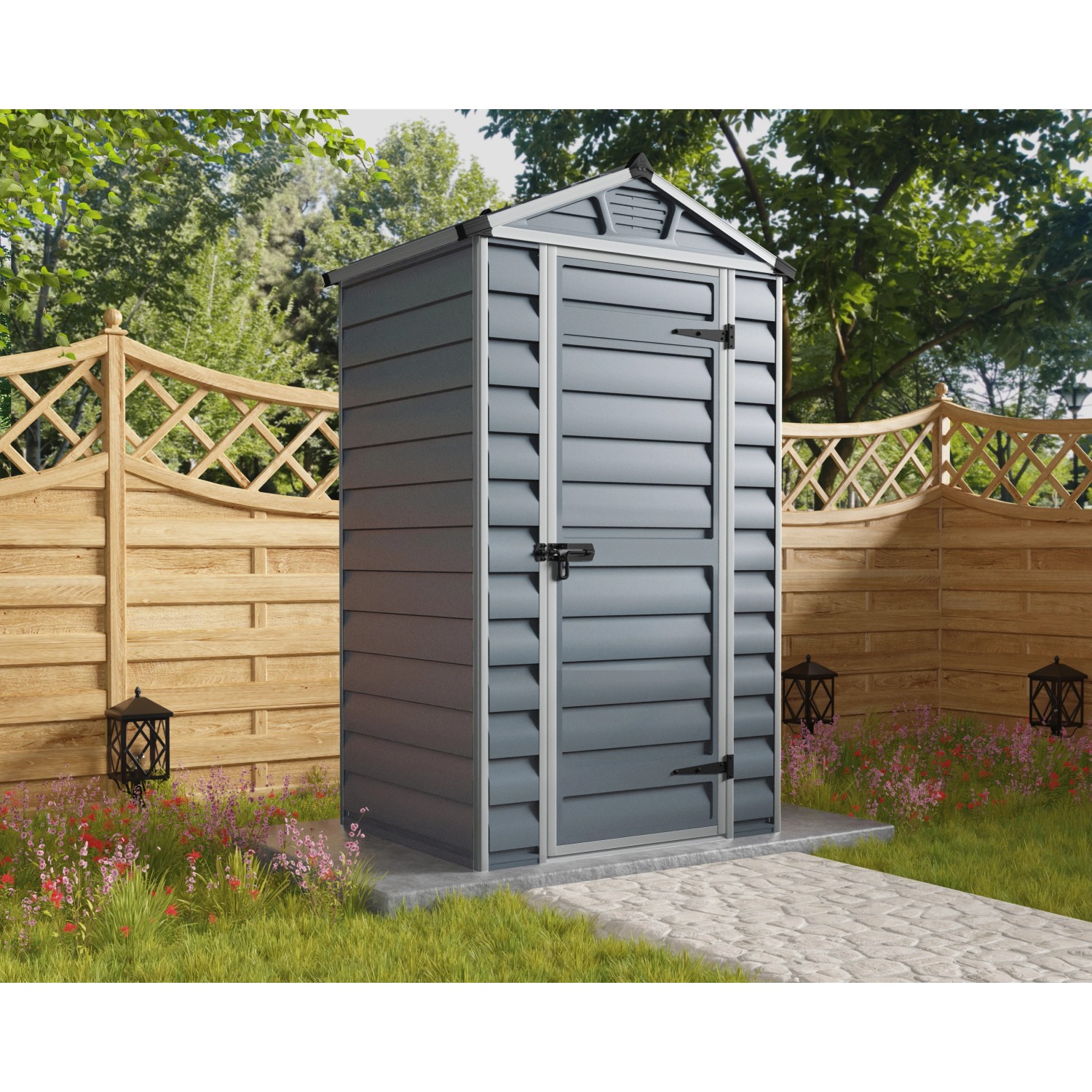 Canopia Gerätehaus 6x8 Fuß Mit Skylight - Metall Gartenhaus 185x229cm Midnight Grey