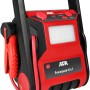 APA Starthilfe Powerpack 300 A mit Kompressor, rot/schwarz, mit Klemmen, USB-Anschluss und Arbeitsleuchte.