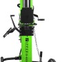 Zipper Holzspalter HS30Z: Vertikaler Holzspalter in Grün und Schwarz mit Fahrvorrichtung.