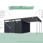 Karibu Gartenhaus Amato 1,5 in Graualuminium: Gerätehaus mit Trapezblech, Lichtband und Regenrinne.