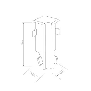 Egger Innenecke Kubisch 6 cm Esche Grau 2 Stück