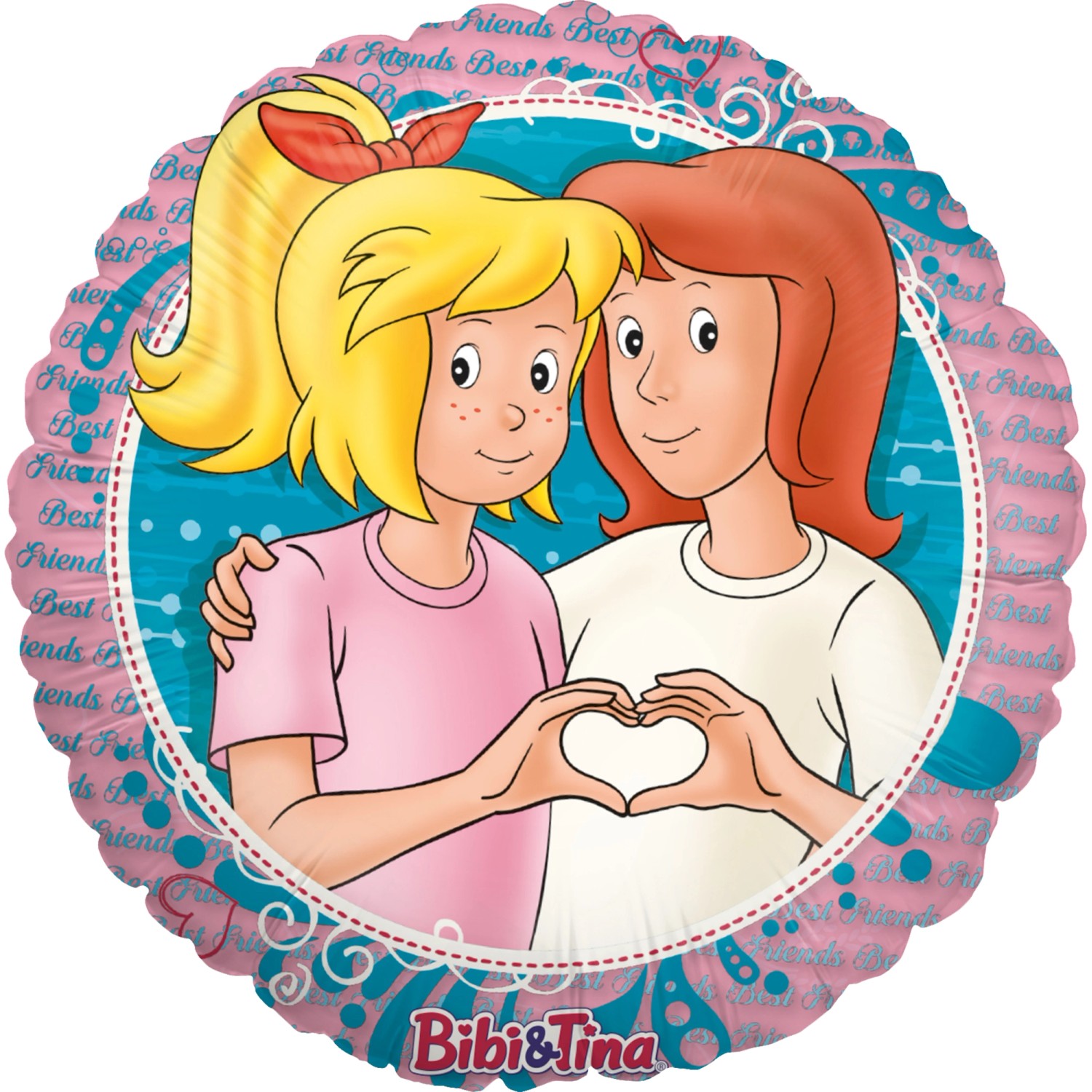 Party Factory Folienballon Bibi & Tina Rund Ø 45 cm Freundschaft Motiv
