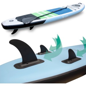 X4-Life Stand Up Paddle Board (SUP) mit Paddel und Finnen, aufblasbares Board für Wassersport.