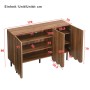 okwish Sideboard mit Wellentüren Wohnzimmer Flur Esszimmer 120x35x80cm Braun_5