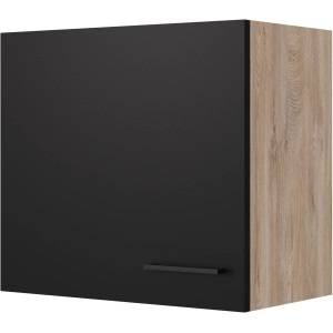 Flex-Well Exclusiv Küchen-Oberschrank Capri 60x 55cm Schwarz Matt-Endgrain Oak