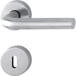 CMI Türbeschlag Edelstahl, runde Ausführung. Türgriff und Rosette.