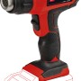 Einhell Akku-Heißluftpistole TE-HA 18 Li Solo (ohne Akku). Rotes Heißluftgerät mit Düse.