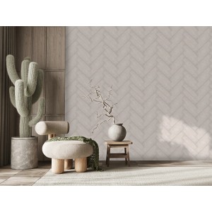 Wandfliese Antik Steingut Weiß, glänzend, 7,5x30 cm im Vintage-Raumambiente.