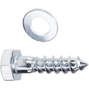 LUX Schrauben-Set für Bodeneinschlaghülsen, 10x40 mm, mit Unterlegscheibe.