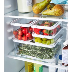 Rotho Cauma Kühlschrank-Organizer Set, 4-teilig, transparent. Ordnungssysteme für den Kühlschrank.