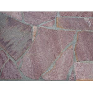 Rosarote Quarzit-Polygonalplatten Rio Rosario, Naturstein für Terrassen & Gehwege.