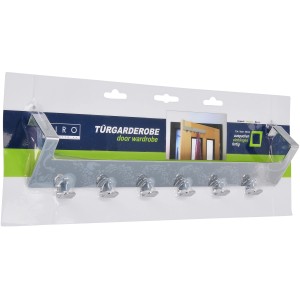 Siro Türgarderobe Chrom glänzend mit 6 Haken zum Einhängen in die Tür.