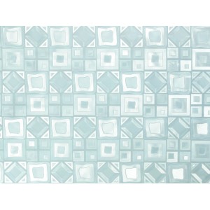 d-c-table Tischdecke Finn, 140 cm, Meterware mit geometrischem Muster in Blautönen.