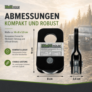 TRUTZHOLM Umlenkrolle 4t für Seilwinde Seilrolle für Flaschenzug Lenkrolle Offroad