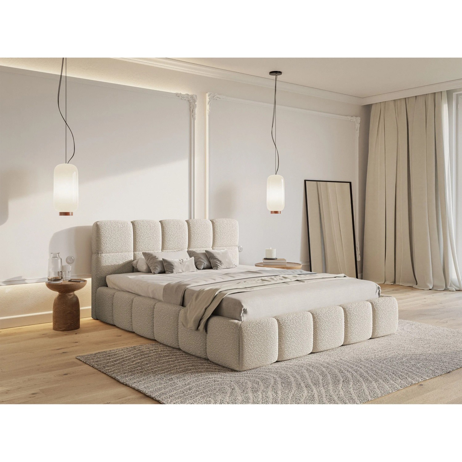 Selsey Polsterbett Cloudy 180 cm Boucle Hellbeige_4