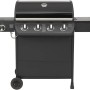 Schwarzer El Fuego Gasgrill Columbus mit 4 Brennern und Seitenbrenner.