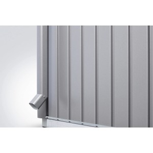 Biohort Regenfallrohr-Set, Quarzgrau-Metallic, für Gartenhaus Panorama. Detailansicht.