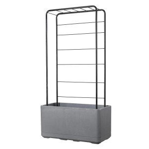 Deroma Cosmo Pflanzkasten, 78 cm, perlweiß, mit Rankhilfe. Ideal für Garten und Terrasse.