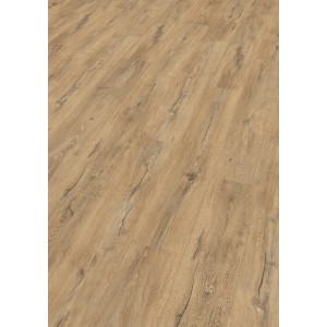 Wasserfestes, braunes Egger NatureSense Aqua Laminat (10 mm) in Eichenoptik.
