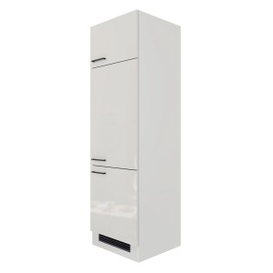 Flex-Well Geräteschrank Lund, 60cm, lichtgrau/rauchgrau, für Einbaukühlgerät.