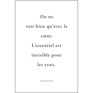 Komar Deko-Sticker Antoine mit Zitat: „Man sieht nur mit dem Herzen gut.“ Wandtattoo für Wohnraumgestaltung.
