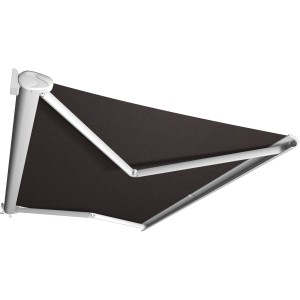 Kassettenmarkise Perform, 300x200 cm, weißes Gestell, anthrazitfarbenes Tuch. Ideal für Balkon & Terrasse.