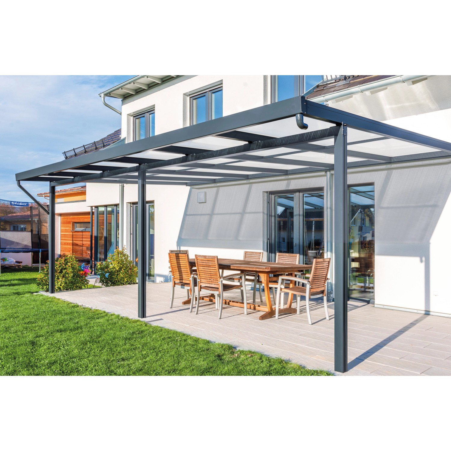Gutta Terrassendach Premium Anthrazit Stegplatten PC Weiß Opal 5.100 x 5.060 mm_2