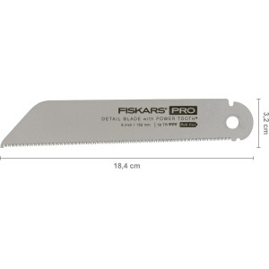 Fiskars Pro Ersatzblatt 19 TPI, 15 cm, für Gartensägen. Silbernes Sägeblatt mit feiner Zahnung.