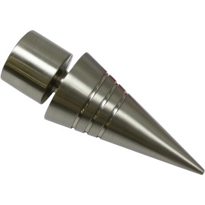 Gardinia Endstück Chicago Spitze, Edelstahloptik, für 20 mm Stangen, 2er-Pack.