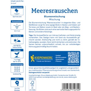 Kiepenkerl Saatgut Meeresrauschen: Blumenmischung in Blau und Weiß für Beet und Balkon.