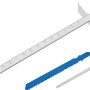 Zubehör für LUX Stichsäge E-STS-23: Parallelanschlag, Sägeblatt und Sechskantschlüssel.