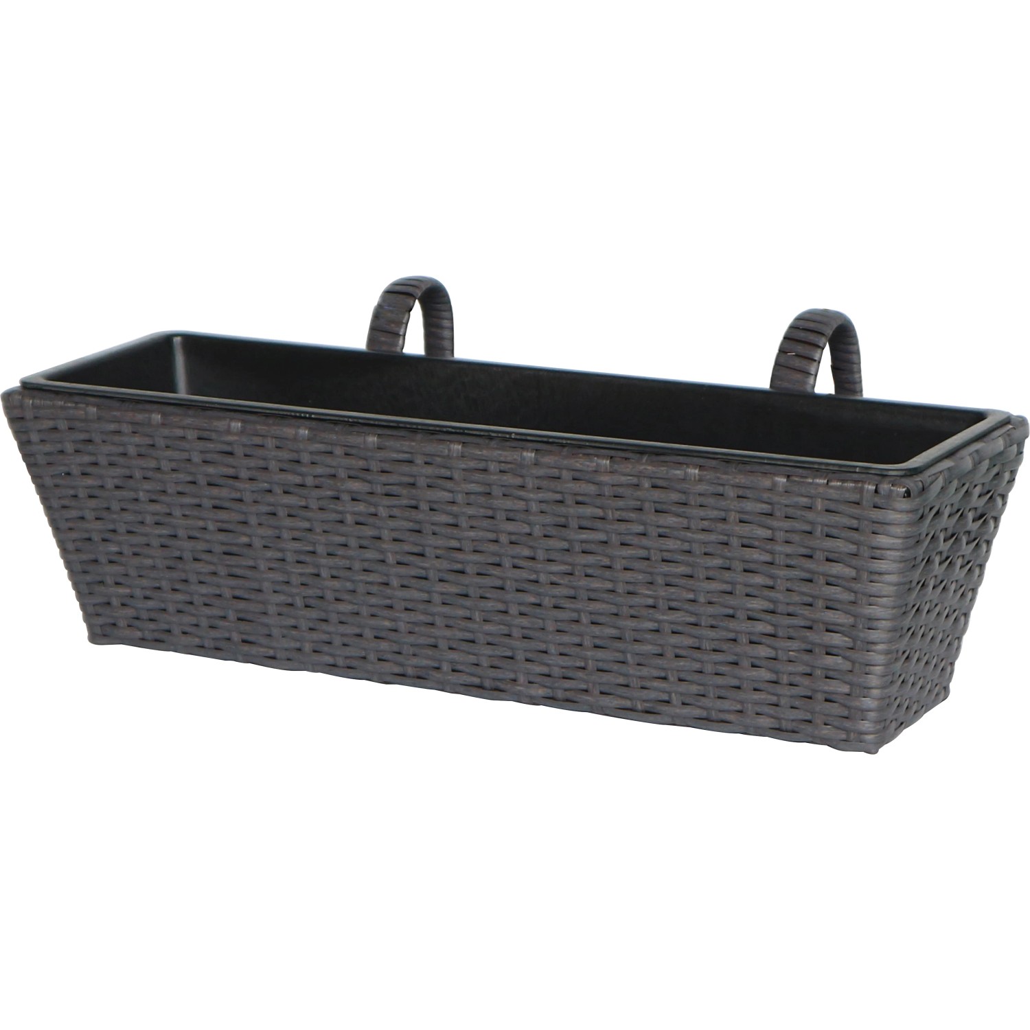 schwarzer blumenkasten JARDI 50 Anthrazit  Balkonkasten 50x17x17 cm 8 kg Naturschiefer Schwa   CLIMAQUA