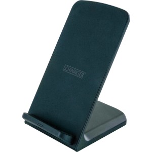 Schwaiger Qi Ladestation (10W) in Schwarz für kabelloses Laden von Smartphones.
