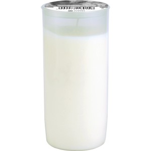 Weiße Kompo Öllicht Grabkerze, 14,5 cm hoch, für Grablaternen.